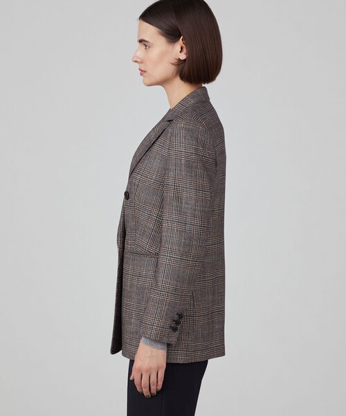 TOMORROWLAND collection(トゥモローランドコレクション)の「SILK AIR GLEN CHECK ダブルブレストジャケット(テーラードジャケット・レディース・ブルー系その他2/ブラウン系その他/グレー系その他2・36)」の4枚目の写真