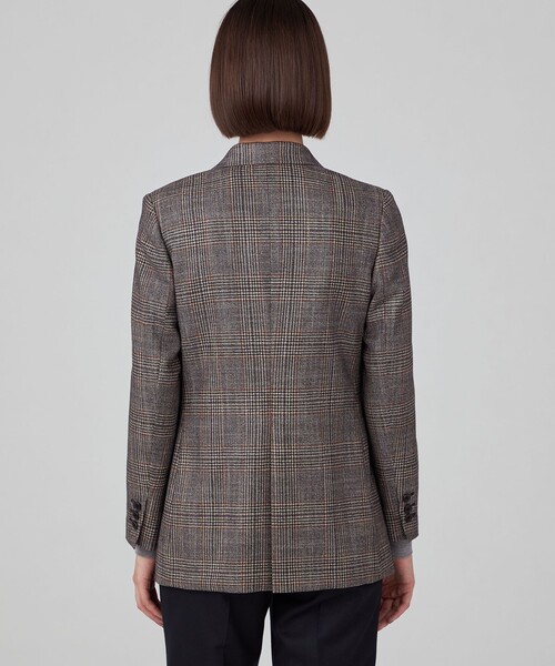 TOMORROWLAND collection(トゥモローランドコレクション)の「SILK AIR GLEN CHECK ダブルブレストジャケット(テーラードジャケット・レディース・ブルー系その他2/ブラウン系その他/グレー系その他2・36)」の5枚目の写真