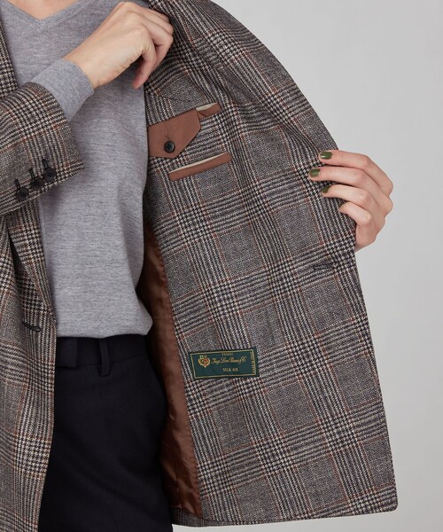 TOMORROWLAND collection(トゥモローランドコレクション)の「SILK AIR GLEN CHECK ダブルブレストジャケット(テーラードジャケット・レディース・ブルー系その他2/ブラウン系その他/グレー系その他2・36)」の6枚目の写真