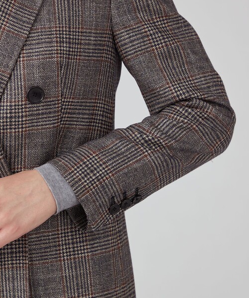 TOMORROWLAND collection(トゥモローランドコレクション)の「SILK AIR GLEN CHECK ダブルブレストジャケット(テーラードジャケット・レディース・ブルー系その他2/ブラウン系その他/グレー系その他2・36)」の8枚目の写真
