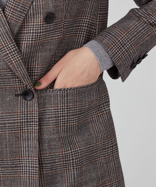 TOMORROWLAND collection(トゥモローランドコレクション)の「SILK AIR GLEN CHECK ダブルブレストジャケット(テーラードジャケット・レディース・ブルー系その他2/ブラウン系その他/グレー系その他2・36)」の9枚目の写真