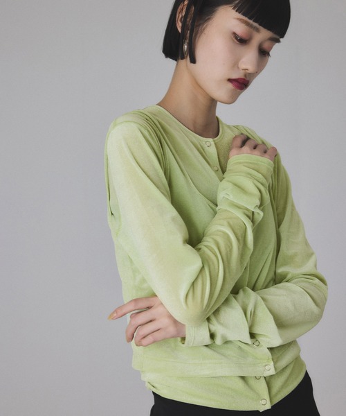 マルチWAYシアートリコットベロアカーディガン（カーディガン