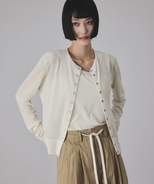 マルチWAYシアートリコットベロアカーディガン（カーディガン