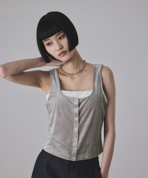 マルチWAYシアートリコットベロアカーディガン（カーディガン