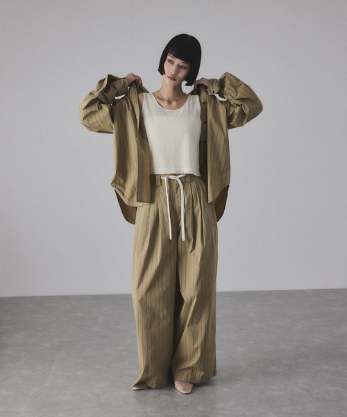 ADAM ET ROPE'（アダムエロペ）の「マルチWAYシアートリコットベロアカーディガン（カーディガン/ボレロ・レディース・ライトグリーン/キナリ/ブラック/グレー・FREE）」の9枚目の写真