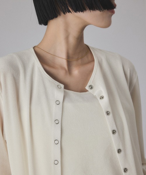 ADAM ET ROPE'（アダムエロペ）の「マルチWAYシアートリコットベロアカーディガン（カーディガン/ボレロ・レディース・ライトグリーン/キナリ/ブラック/グレー・FREE）」の15枚目の写真