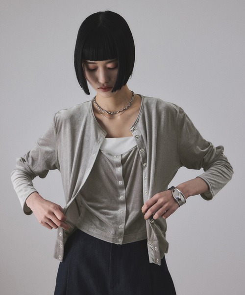 マルチWAYシアートリコットベロアカーディガン（カーディガン/ボレロ