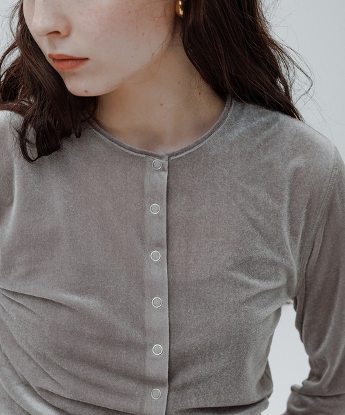 マルチWAYシアートリコットベロアカーディガン　アダムエロペ ADAM ET ROPÉ FEMME(アダム エ ロペ ファム) / マルチWAYシアー