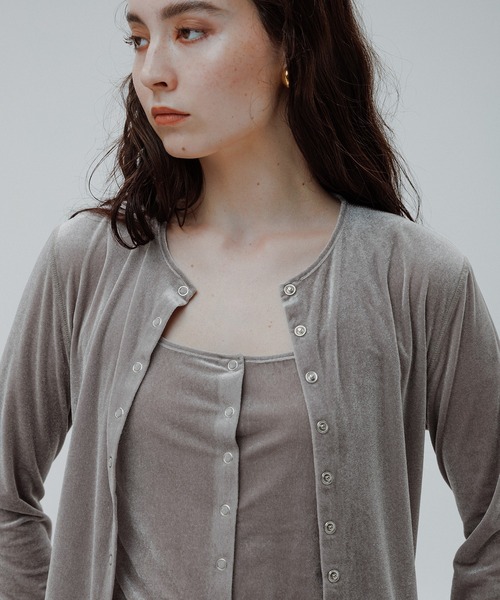 マルチWAYシアートリコットベロアカーディガン（カーディガン/ボレロ