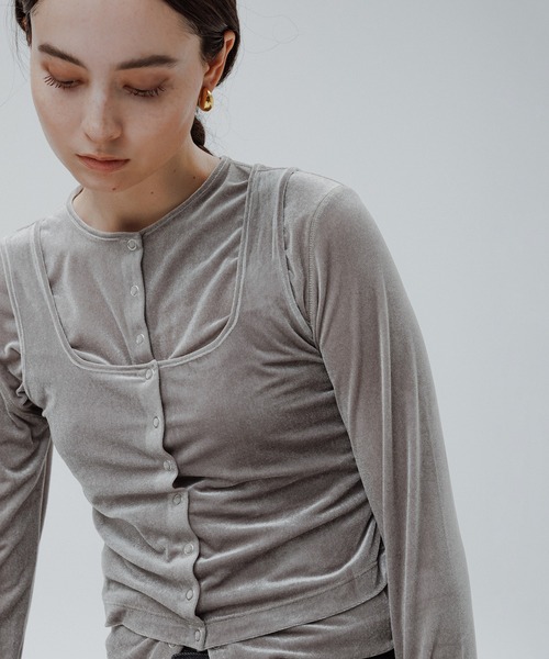 マルチWAYシアートリコットベロアカーディガン（カーディガン/ボレロ