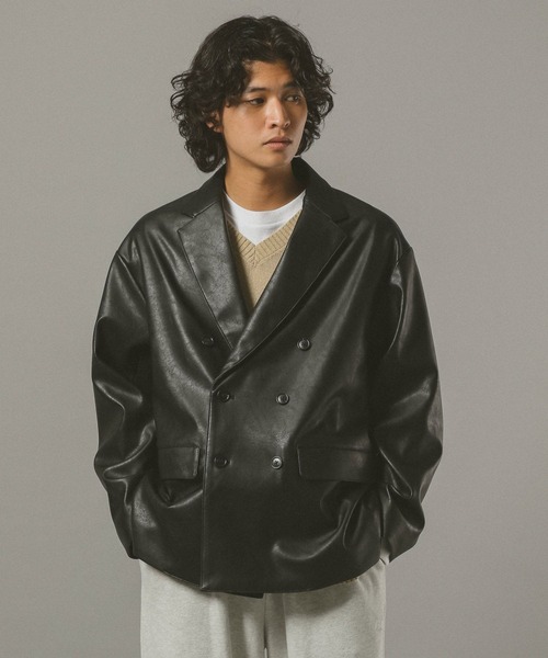 RAGEBLUE フェイクレザージャケット Mサイズ RAGEBLUE ブルゾン アウター Synthetic leather track jacket