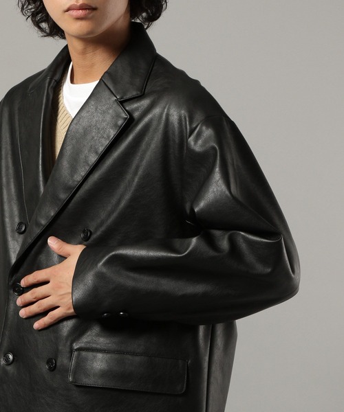 RAGEBLUE フェイクレザージャケット Mサイズ RAGEBLUE ブルゾン アウター Synthetic leather track jacket