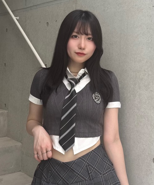 Lae(レイ)の「ドッキングスクールTシャツ(Tシャツ/カットソー・レディース・グレー・LARGE/MEDIUM/SMALL)」の1枚目の写真