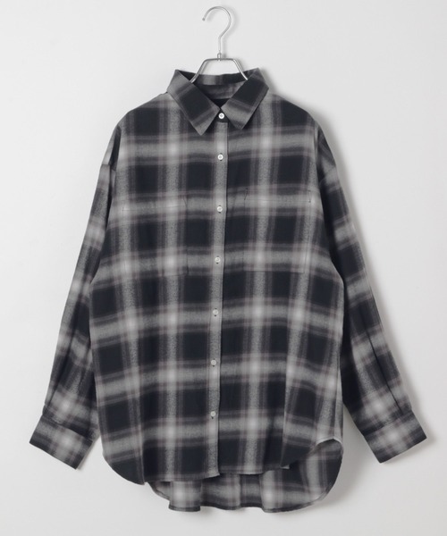BAYFLOW（ベイフロー）の「[薄手生地で長く着られる]アソートチェックBIGシャツ（シャツ/ブラウス・レディース・ライトブルー/ブラック/エンジ/ナチュラル・SMALL/MEDIUM）」の20枚目の写真