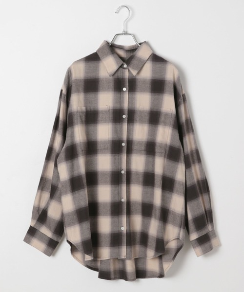 BAYFLOW（ベイフロー）の「[薄手生地で長く着られる]アソートチェックBIGシャツ（シャツ/ブラウス・レディース・ライトブルー/ブラック/エンジ/ナチュラル・SMALL/MEDIUM）」の22枚目の写真