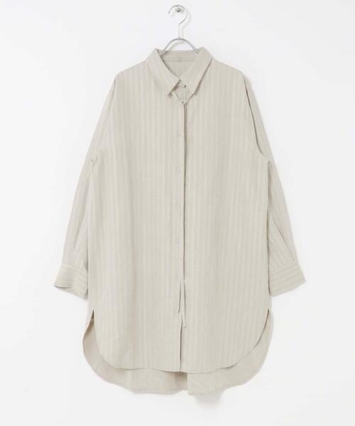 F by ROSSO(エフバイロッソ)の「F by ROSSO マルチWAYスエードタッチシャツ(シャツ/ブラウス・レディース・グレー系その他/ベージュ・FREE)」の10枚目の写真