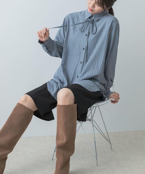 F by ROSSO(エフバイロッソ)の「F by ROSSO マルチWAYスエードタッチシャツ(シャツ/ブラウス・レディース・グレー系その他/ベージュ・FREE)」の14枚目の写真