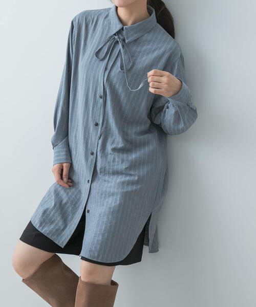 F by ROSSO(エフバイロッソ)の「F by ROSSO マルチWAYスエードタッチシャツ(シャツ/ブラウス・レディース・グレー系その他/ベージュ・FREE)」の16枚目の写真