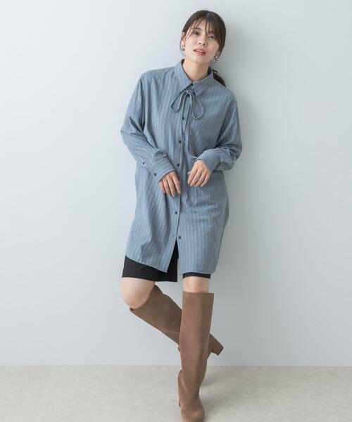 F by ROSSO(エフバイロッソ)の「F by ROSSO マルチWAYスエードタッチシャツ(シャツ/ブラウス・レディース・グレー系その他/ベージュ・FREE)」の18枚目の写真