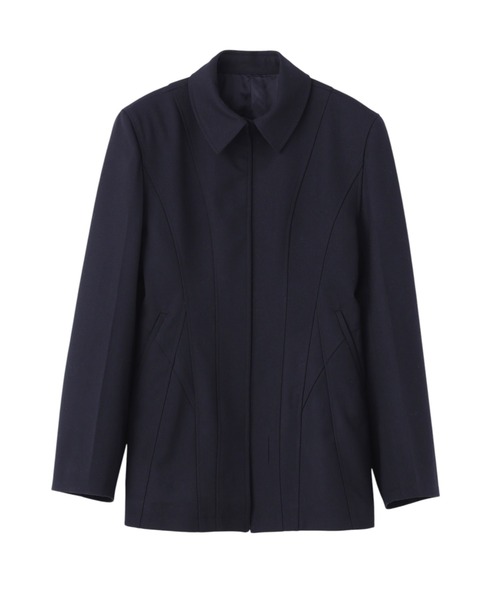JOHN LAWRENCE SULLIVAN(ジョンローレンスサリバン)の「WOOL BARATHEA HOOK JACKET(ノーカラージャケット・レディース・ブラック・X-SMALL/SMALL)」の1枚目の写真