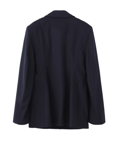 JOHN LAWRENCE SULLIVAN(ジョンローレンスサリバン)の「WOOL BARATHEA HOOK JACKET(ノーカラージャケット・レディース・ブラック・X-SMALL/SMALL)」の2枚目の写真
