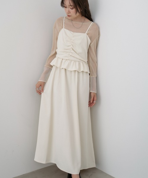 セール】【選べるサイズ展開】フロントギャザーフリルワンピース