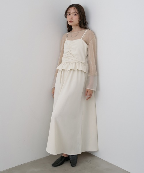 Bab（バブ）の「【選べるサイズ展開】フロントギャザーフリルワンピース（ワンピース・レディース・ブラウン/ブラック/アイボリー・L/M/S）」の5枚目の写真