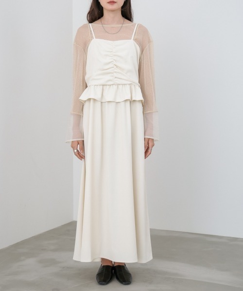 Bab（バブ）の「【選べるサイズ展開】フロントギャザーフリルワンピース（ワンピース・レディース・ブラウン/ブラック/アイボリー・L/M/S）」の11枚目の写真