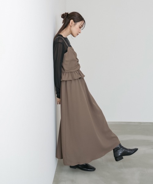 Bab（バブ）の「【選べるサイズ展開】フロントギャザーフリルワンピース（ワンピース・レディース・ブラウン/ブラック/アイボリー・L/M/S）」の21枚目の写真