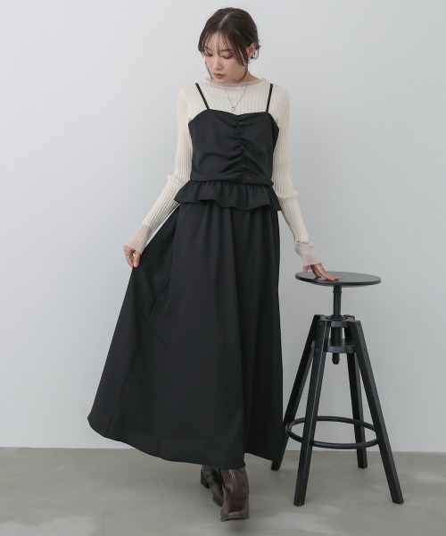 セール】【選べるサイズ展開】フロントギャザーフリルワンピース