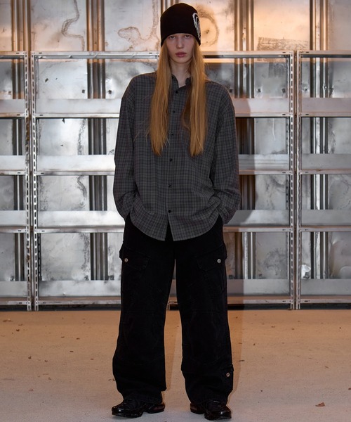 OY（オーワイ）の「『OY/オーワイ』NEAT CHECK SHIRT/ニート チェックシャツ（シャツ/ブラウス・レディース・チャコールグレー/ネイビー・L/M）」の8枚目の写真