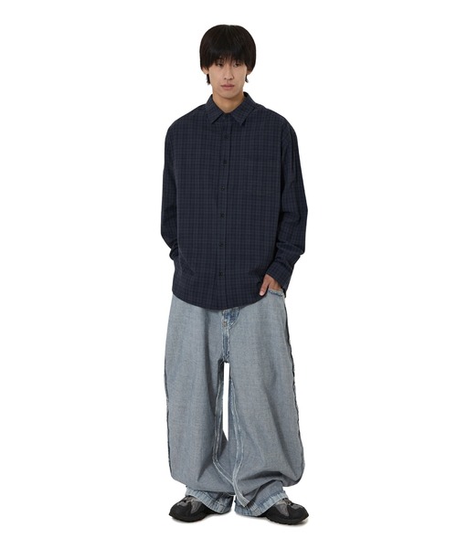 OY（オーワイ）の「『OY/オーワイ』NEAT CHECK SHIRT/ニート チェックシャツ（シャツ/ブラウス・レディース・チャコールグレー/ネイビー・L/M）」の13枚目の写真