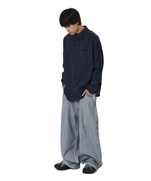 OY（オーワイ）の「『OY/オーワイ』NEAT CHECK SHIRT/ニート チェックシャツ（シャツ/ブラウス・レディース・チャコールグレー/ネイビー・L/M）」の14枚目の写真