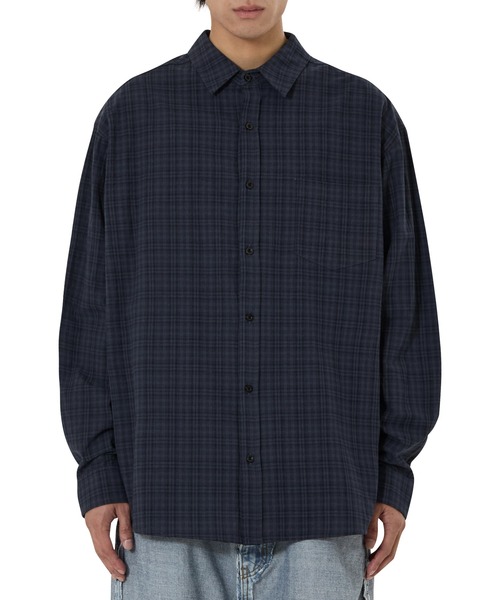 OY（オーワイ）の「『OY/オーワイ』NEAT CHECK SHIRT/ニート チェックシャツ（シャツ/ブラウス・レディース・チャコールグレー/ネイビー・L/M）」の9枚目の写真