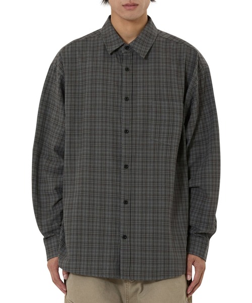 OY（オーワイ）の「『OY/オーワイ』NEAT CHECK SHIRT/ニート チェックシャツ（シャツ/ブラウス・レディース・チャコールグレー/ネイビー・L/M）」の3枚目の写真