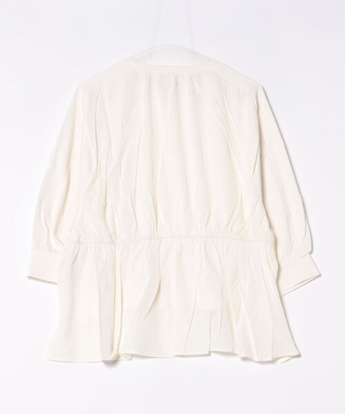 Jines(ジネス)の「天竺バックデザイントップス【セットアップ可】(Tシャツ/カットソー・レディース・ホワイト/ブラウン/チャコールグレー・38)」の4枚目の写真