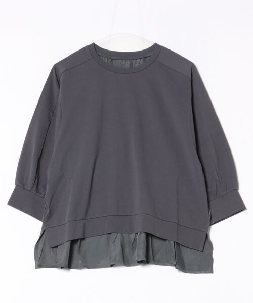 Jines(ジネス)の「天竺バックデザイントップス【セットアップ可】(Tシャツ/カットソー・レディース・ホワイト/ブラウン/チャコールグレー・38)」の18枚目の写真