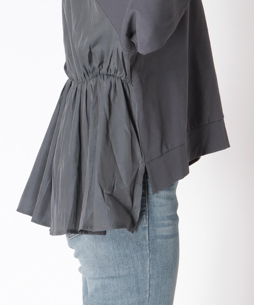 Jines(ジネス)の「天竺バックデザイントップス【セットアップ可】(Tシャツ/カットソー・レディース・ホワイト/ブラウン/チャコールグレー・38)」の10枚目の写真