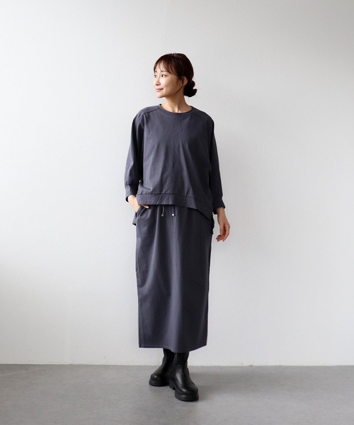 Jines(ジネス)の「天竺バックデザイントップス【セットアップ可】(Tシャツ/カットソー・レディース・ホワイト/ブラウン/チャコールグレー・38)」の20枚目の写真