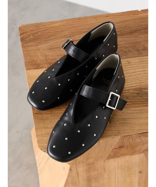 Te chichi TERRASSE（テチチテラス）の「スタッズバレエシューズ《2025autumn catalog item》（その他シューズ・レディース・オフホワイト/シルバー/ブラック・L/M）」の2枚目の写真