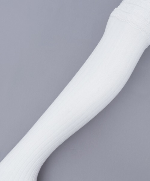 axes femme POETIQUE(アクシーズファムポエティック)の「レース×リブニーハイソックス(ソックス/靴下・レディース・ホワイト/グレー・FREE)」の9枚目の写真