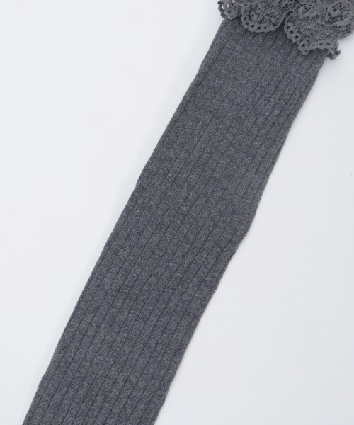 axes femme POETIQUE(アクシーズファムポエティック)の「レース×リブニーハイソックス(ソックス/靴下・レディース・ホワイト/グレー・FREE)」の14枚目の写真