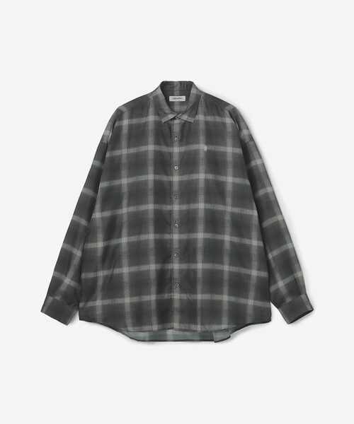 GYMPHLEX（ジムフレックス）の「Gymphlex | ポリエステルローン レギュラーカラーシャツ CHECK MEN（シャツ/ブラウス・メンズ・ベージュ系その他/ブラック系その他・M/L）」の2枚目の写真