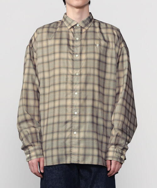 GYMPHLEX（ジムフレックス）の「Gymphlex | ポリエステルローン レギュラーカラーシャツ CHECK MEN（シャツ/ブラウス・メンズ・ベージュ系その他/ブラック系その他・M/L）」の8枚目の写真