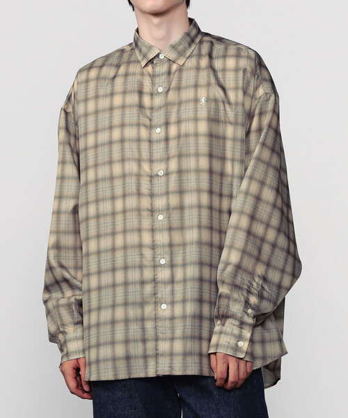 GYMPHLEX（ジムフレックス）の「Gymphlex | ポリエステルローン レギュラーカラーシャツ CHECK MEN（シャツ/ブラウス・メンズ・ベージュ系その他/ブラック系その他・M/L）」の5枚目の写真