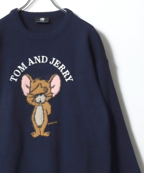 Tom＆Jerry（トムアンドジェリー）の「2025AW Tom and Jerry/トムとジェリー オーバーサイズ ジャガード刺繍ニット レディース メンズ（ニット/セーター・レディース・ホワイト系その他/ベージュ/スミクロ/ネイビー/ブルー系その他/サックスブルー/オフホワイト/ブラック系その他・M/L/LL）」の8枚目の写真