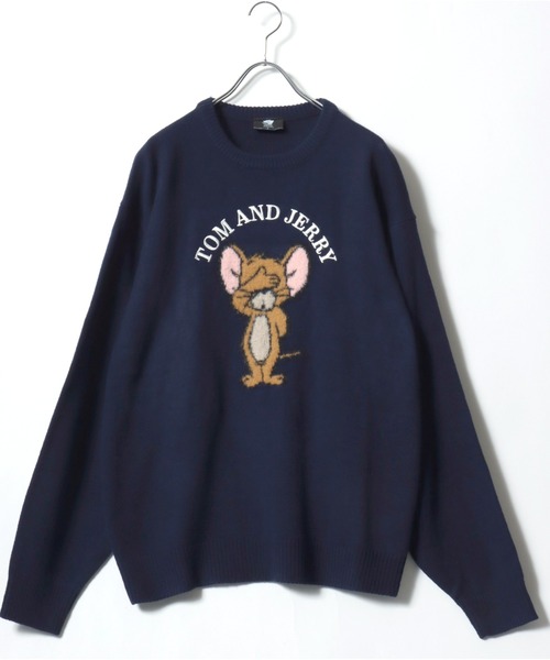 Tom＆Jerry（トムアンドジェリー）の「2025AW Tom and Jerry/トムとジェリー オーバーサイズ ジャガード刺繍ニット レディース メンズ（ニット/セーター・レディース・ホワイト系その他/ベージュ/スミクロ/ネイビー/ブルー系その他/サックスブルー/オフホワイト/ブラック系その他・M/L/LL）」の16枚目の写真