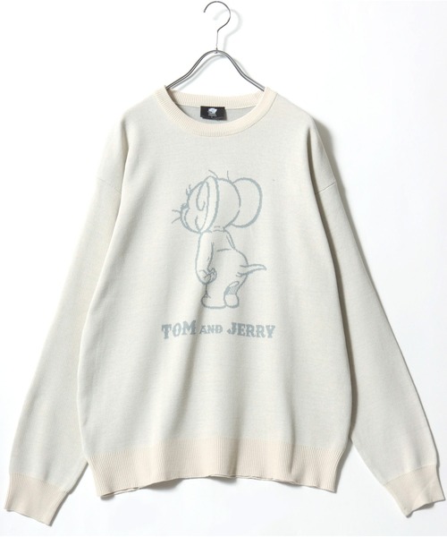 Tom＆Jerry（トムアンドジェリー）の「2025AW Tom and Jerry/トムとジェリー オーバーサイズ ジャガード刺繍ニット レディース メンズ（ニット/セーター・レディース・ホワイト系その他/ベージュ/スミクロ/ネイビー/ブルー系その他/サックスブルー/オフホワイト/ブラック系その他・M/L/LL）」の18枚目の写真