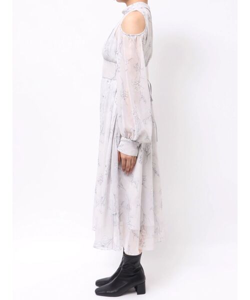 MERCURYDUO(マーキュリーデュオ)の「花柄バックレースアップロングスリーブワンピース(ワンピース・レディース・グリーン/ライトグレー・MEDIUM/SMALL)」の20枚目の写真