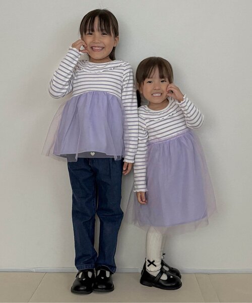 apres les cours（アプレレクール）の「【ストレート】ハートポケットきゅんパンツ_ジュニア対応（その他パンツ・キッズ・ブルー/チェック/ピンク・100/80/110/90/130/140/120）」の8枚目の写真